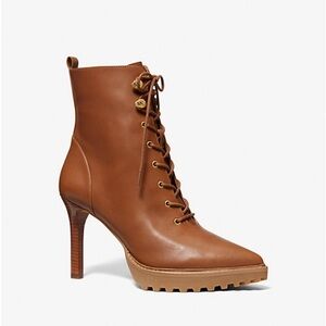 Michael Kors Kyle Leather Lace-Up Boot